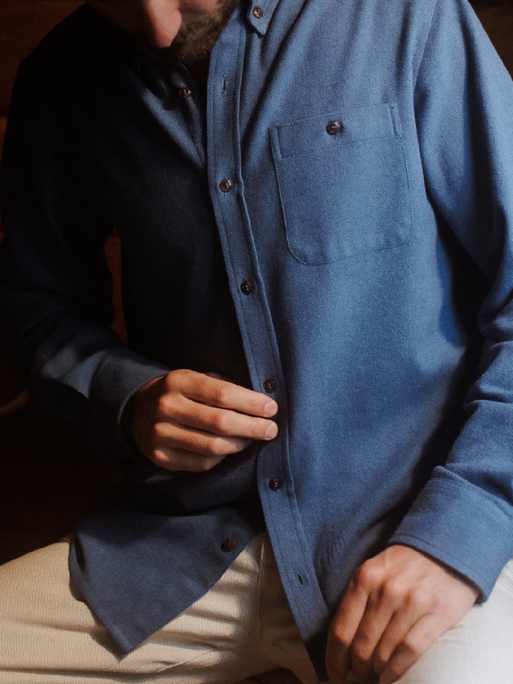 ANIAN Studio Shirt - Blue - Size Large